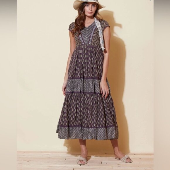 Label Ritu Kumar Indigo printed long dress size S